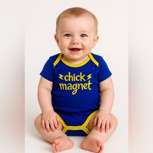 Kidgets Chick Magnet Short Sleeve Graphic Bodysuit